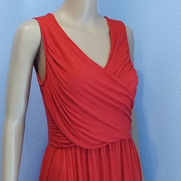 Anthropologie Savoy Red Pleated Grecian Wrap S M - Picture 6 of 8